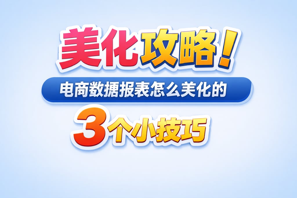 美化攻略！电商数据报表怎么美化的，3 个小技巧